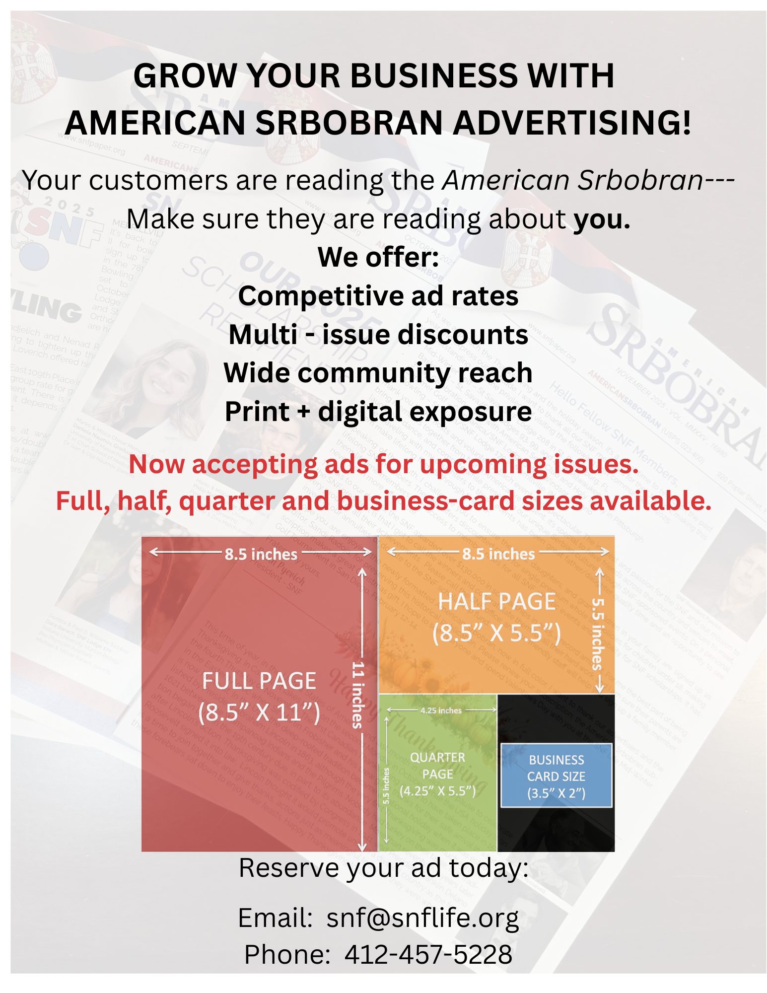 GROW YOUR BUSINESS WITH SRBOBRAN ADVERTISING!